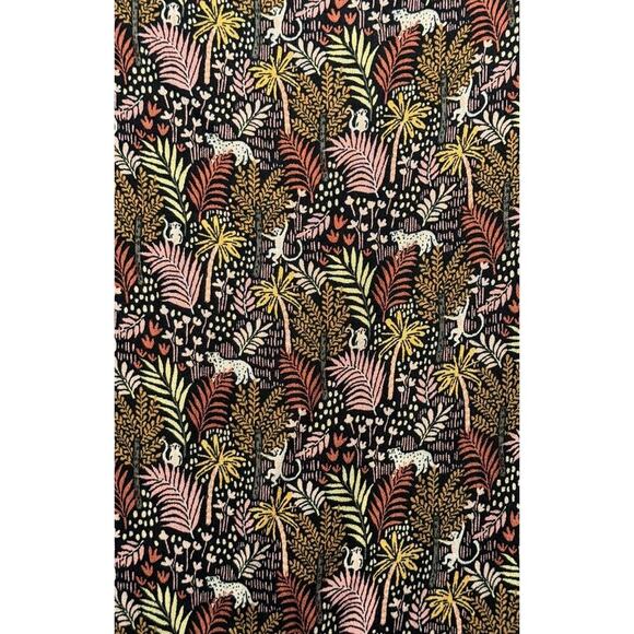 Loft Dress Size Small Pintucked Paradise Monkey Print Tie Side Buttons Jungle - Picture 3 of 8